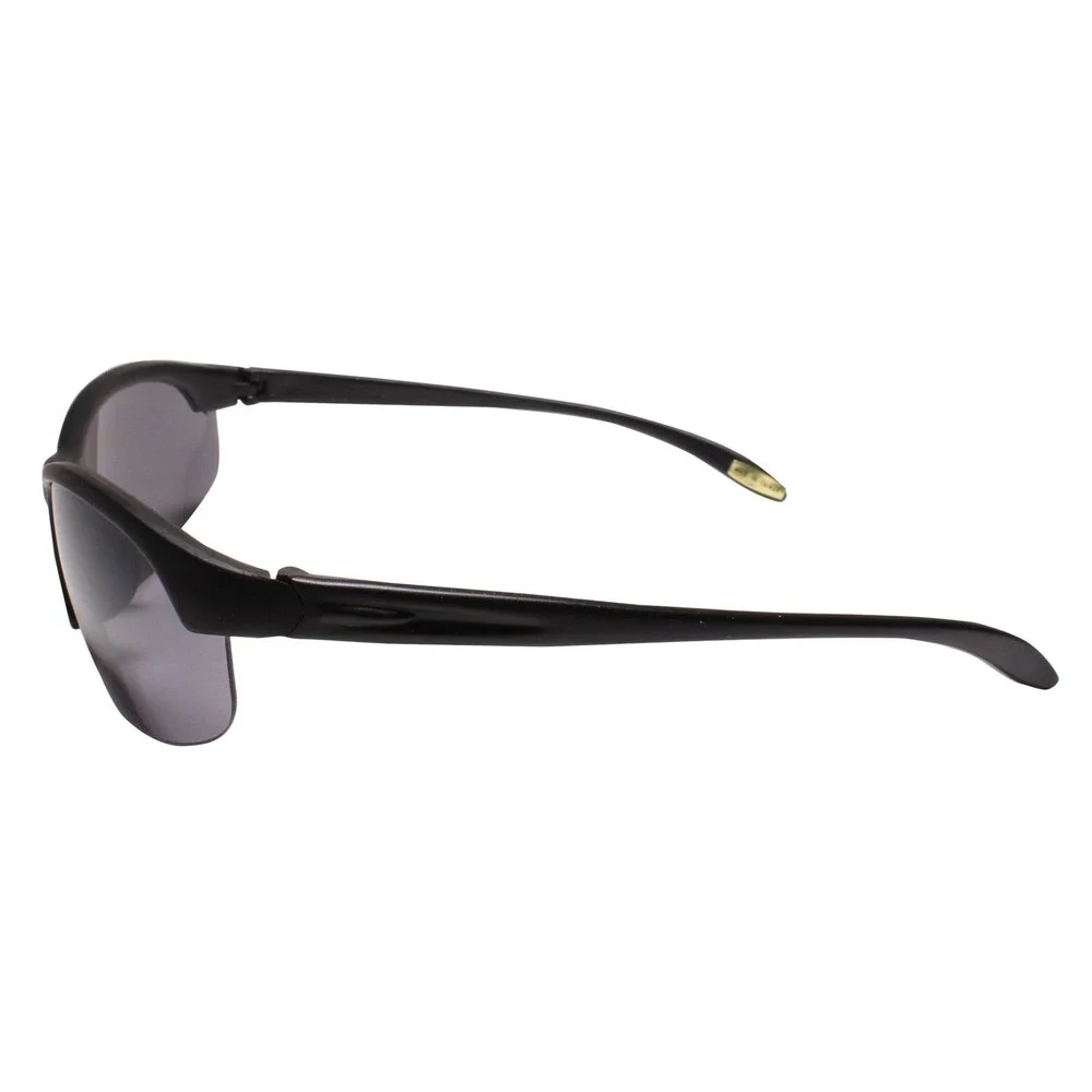 Motorcycle Riding Biker Lightweight Semi Rimless Matte Black Sport Sunglasses